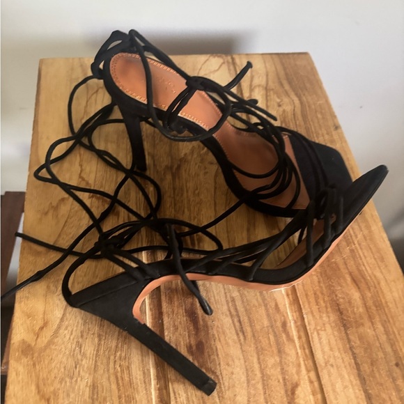 Nina Black Strappy Heeled Sandals - Picture 6 of 10